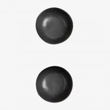 Set Van 2 Kommen Van Belvere Steengoed Zwart & Ø17 Cm - Sklum