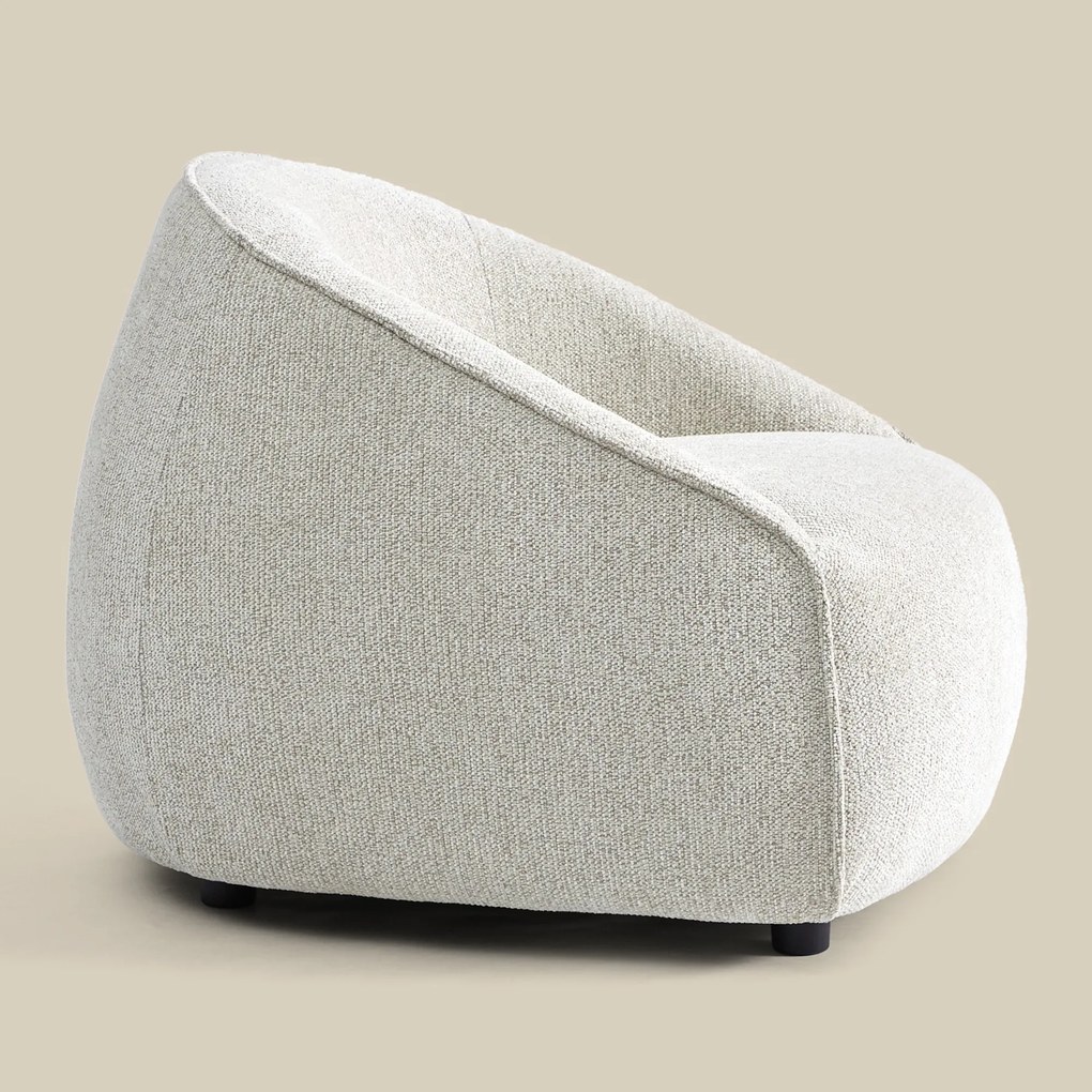 Creme Fauteuil Met Ronde Rugleuning