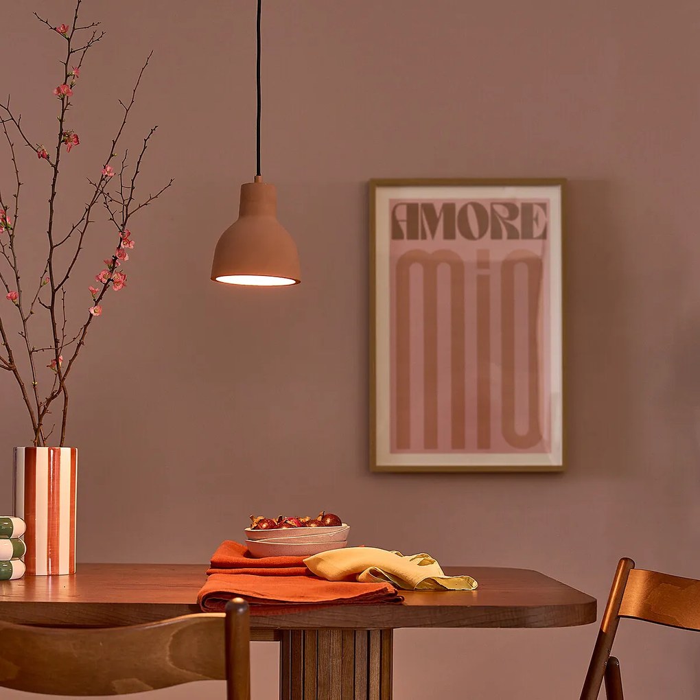 Hanglamp in beton, terracotta Ø16 cm, Arida