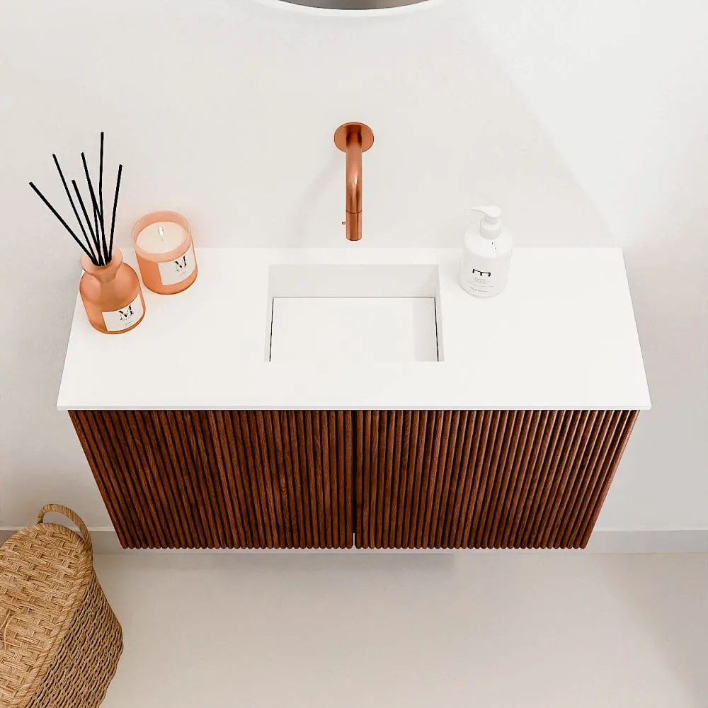 Mondiaz Joya 70cm toiletmeubel ruby met wastafel faye midden zonder kraangat talc