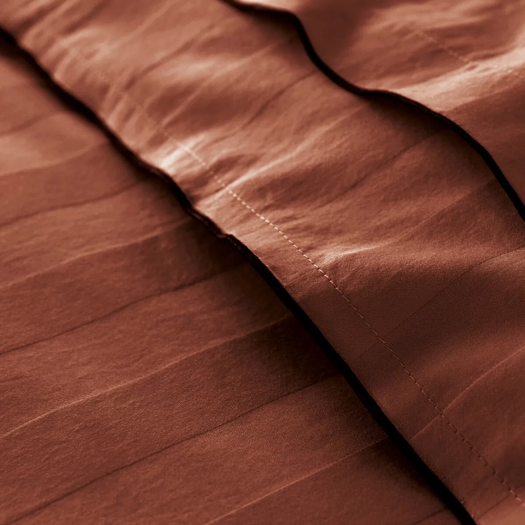 Dekbedovertrek in gewassen katoensatijn met 118 draden, streep Victor