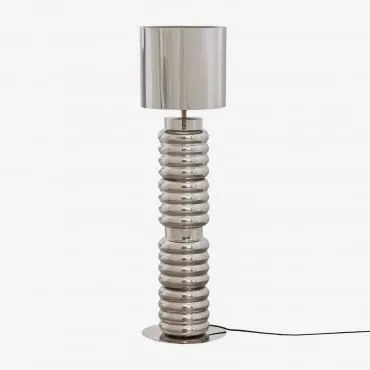 Staande Lamp In Ijzer Mole Grijs – Chroom - Sklum