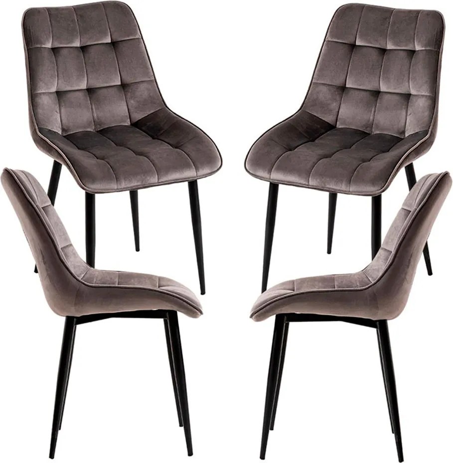 Set 4 Cade Fluwelen Stoelen