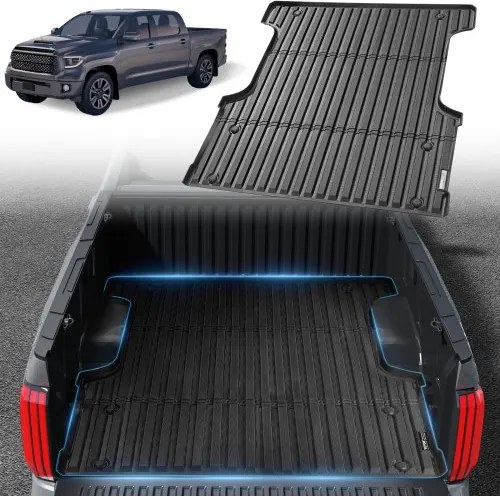 VEVOR Truck Bed Mat Compatibel met Toyota Tundra 2022-2024, TPE Truck Bed Mat 1650 x 1550 x 45 mm, Zwart, Gemakkelijk schoon te maken, Dikke matras, Ideaal voor transport