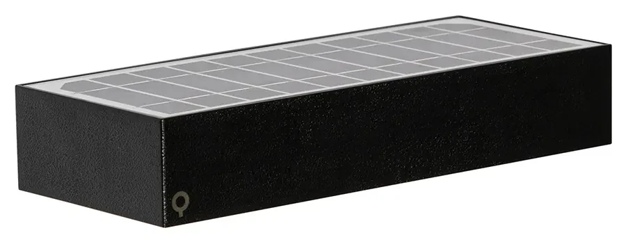 Buiten wandlamp zwart met dimlicht en sensor op solar - Kayo