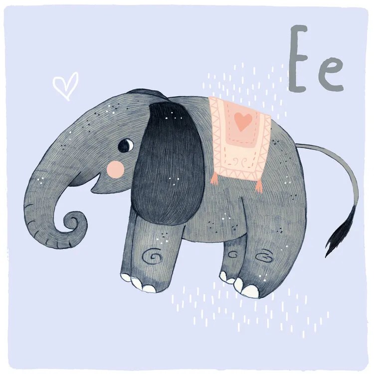 Ilustratie Alphabet - Elephant, Judith Loske, (40 x 40 cm)