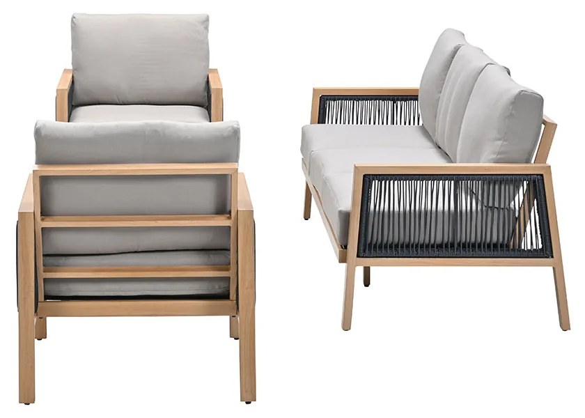 Garden Impressions San Capri loungeset 4-delig - light teak aluminium