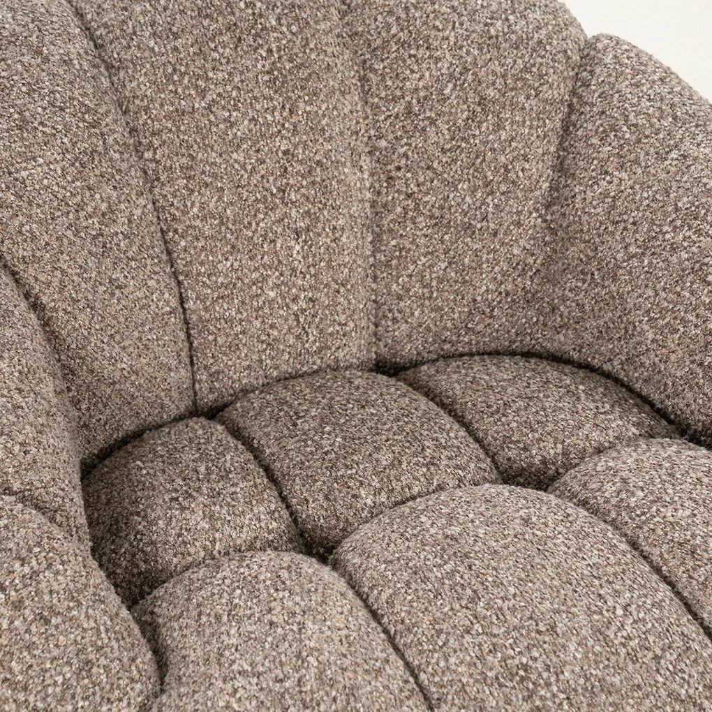 Ronde Fauteuil Draaibaar Boucle Taupe