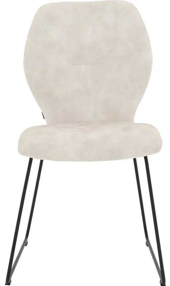 Goossens Eetkamerstoel Hera wit velvet stof leuning, modern design