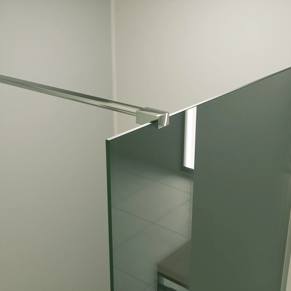 Mueller Slimline inloopdouche 80cm rookglas anti-kalk inclusief chroom profiel & stang