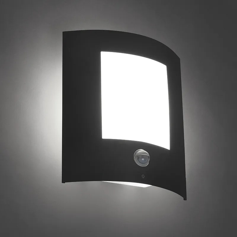 Buitenwandlamp antraciet met bewegingssensor IP44 - Emmerald 1