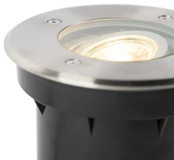Buitenlamp Moderne grondspot staal 16,5 cm IP67 - Basic Round Modern GU10 Buitenverlichting Lamp
