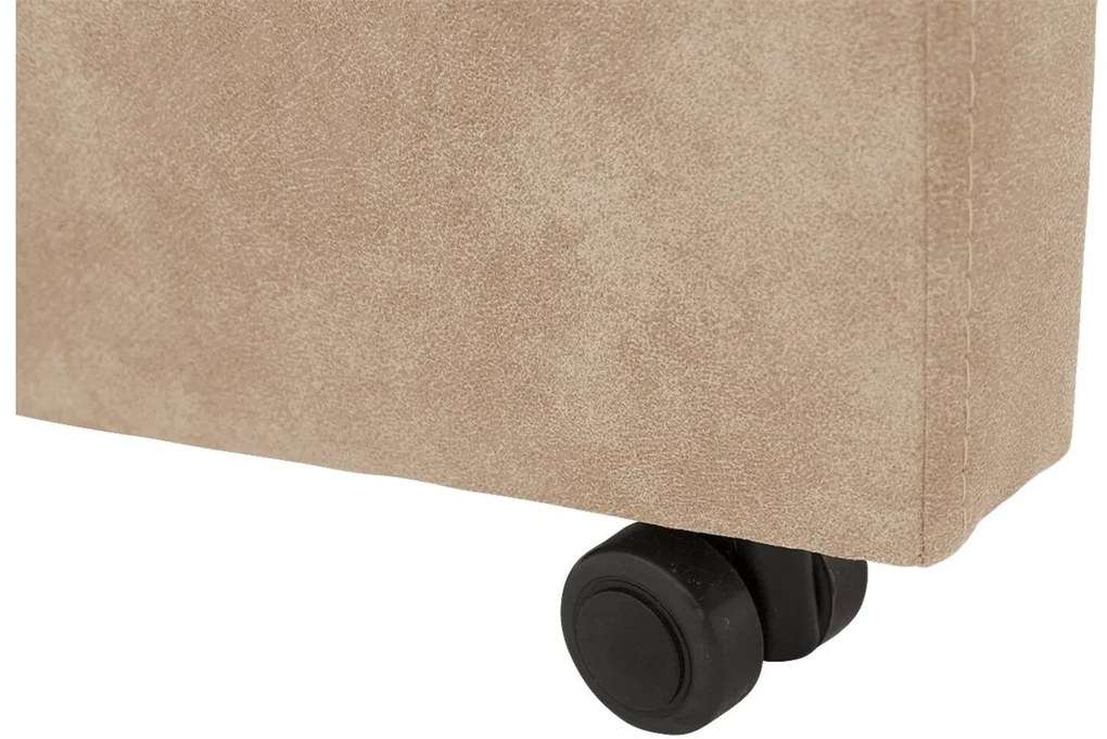 Goossens Eetkamerstoel Oliver beige microvezel met armleuning en met wielen, stijlvol landelijk