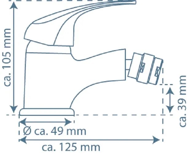 Schutte ATHOS PLUS ééngreepsmengkraan bidet, chroom