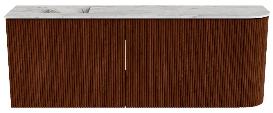 Mondiaz Joya DLux 110cm toiletmeubel ronding rechts ruby met wastafel faye links zonder kraangat glace