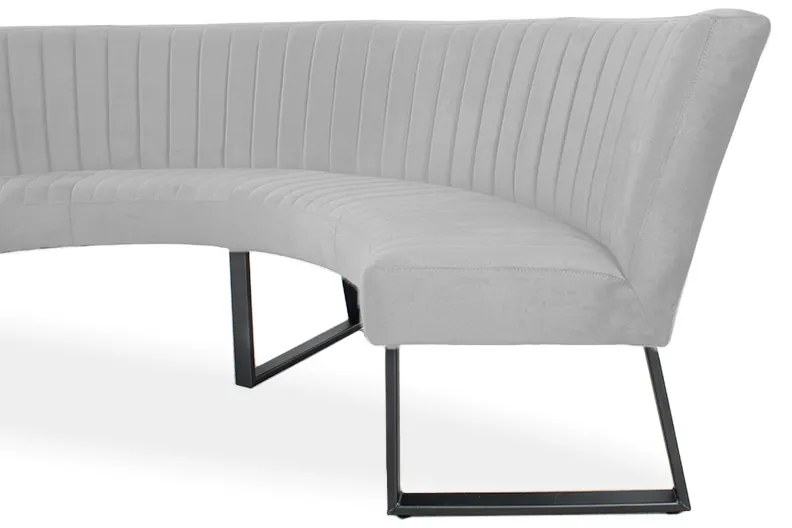 Eetkamerbank - Hengelo - geschikt voor ronde tafel 130 cm - stof Element steengrijs 24