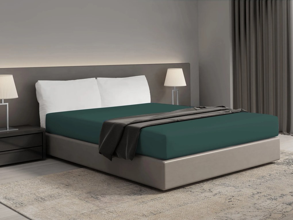 Hoeslaken King – 100% katoensatijn – 160×200 – groen