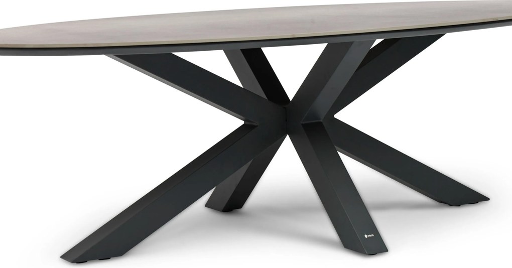Tuinset 6 personen 240 cm Kunststof Grijs Domani Furniture Alba/Lunea