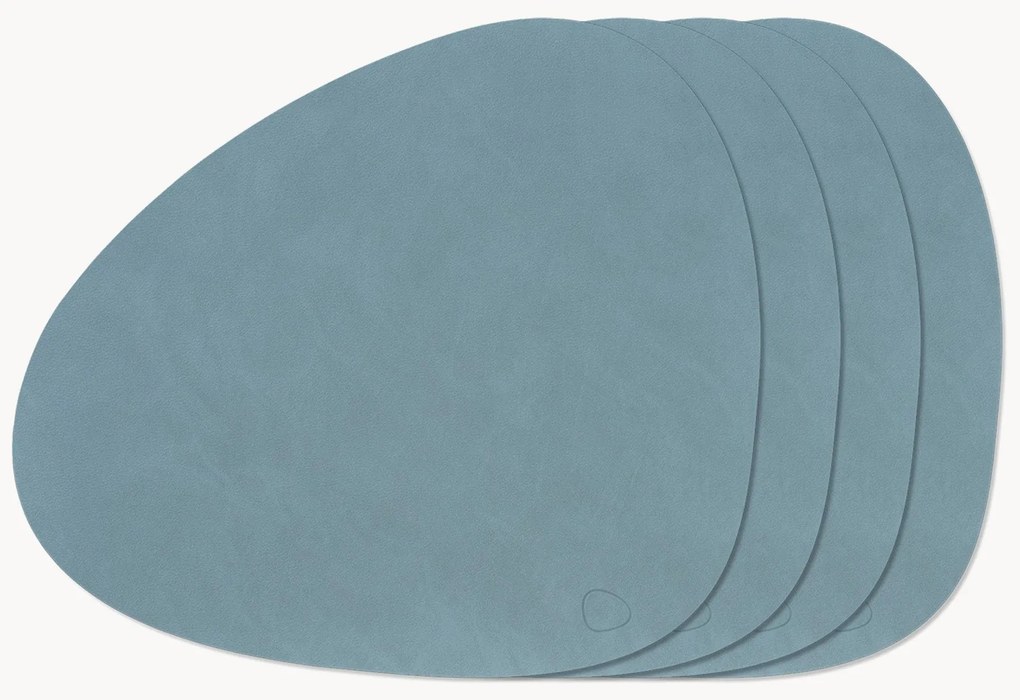 Asymmetrische leren placemats Curve, 4-delig