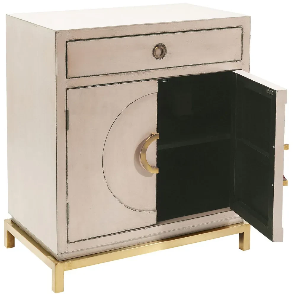 Kare Design Disk Roze Dressoir Met Goud - 76x45x86cm.