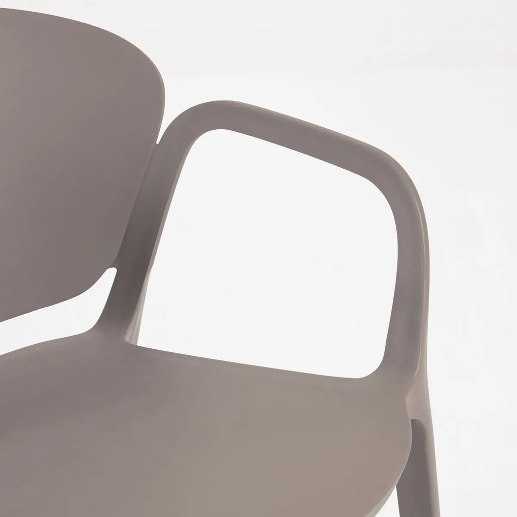 Kave Home Ania Plastic Tuinstoel Stapelbaar Bruin