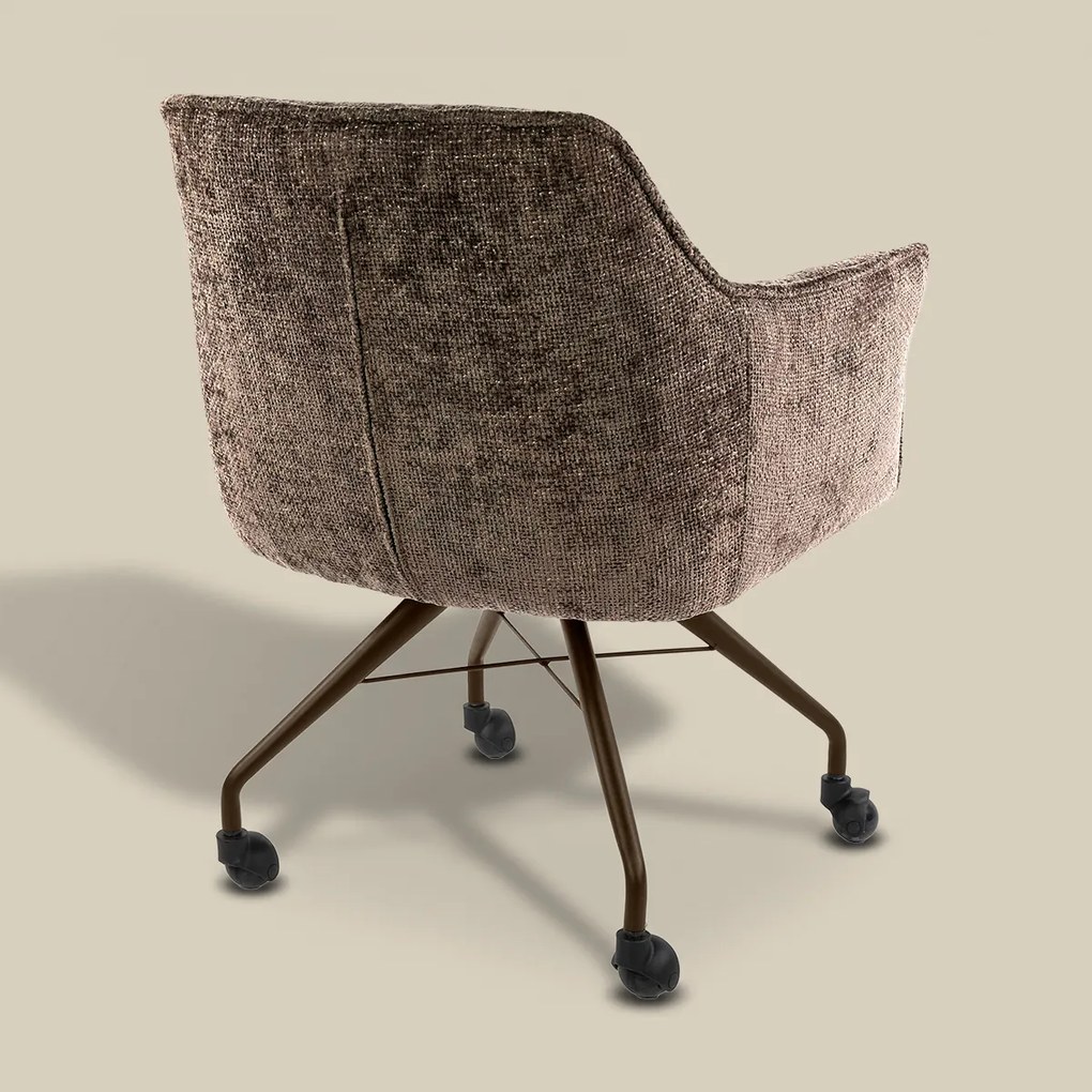 Raster Armstoel Met Wieltjes Taupe