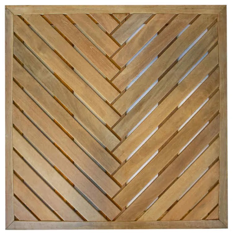 Terrastegel hardhout Bankirai | Visgraat | 100 x 100 cm (24 mm) vlak geschaafd