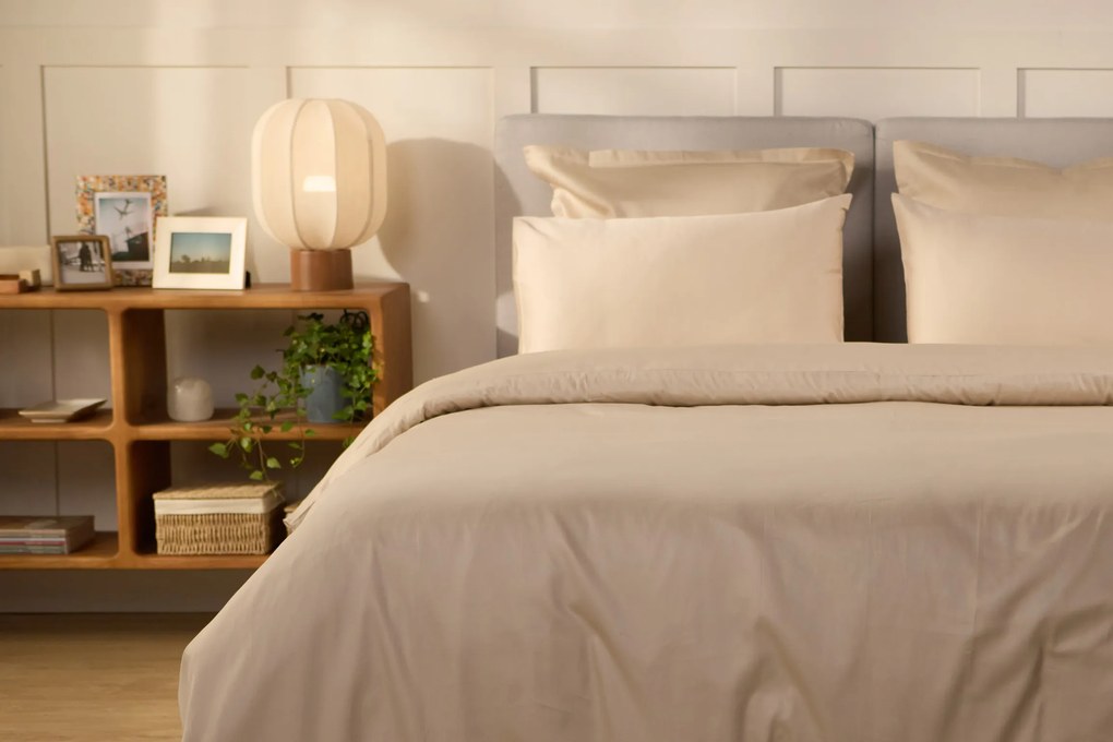 Emma Satijn Dekbedovertrek 140x200 cm Beige