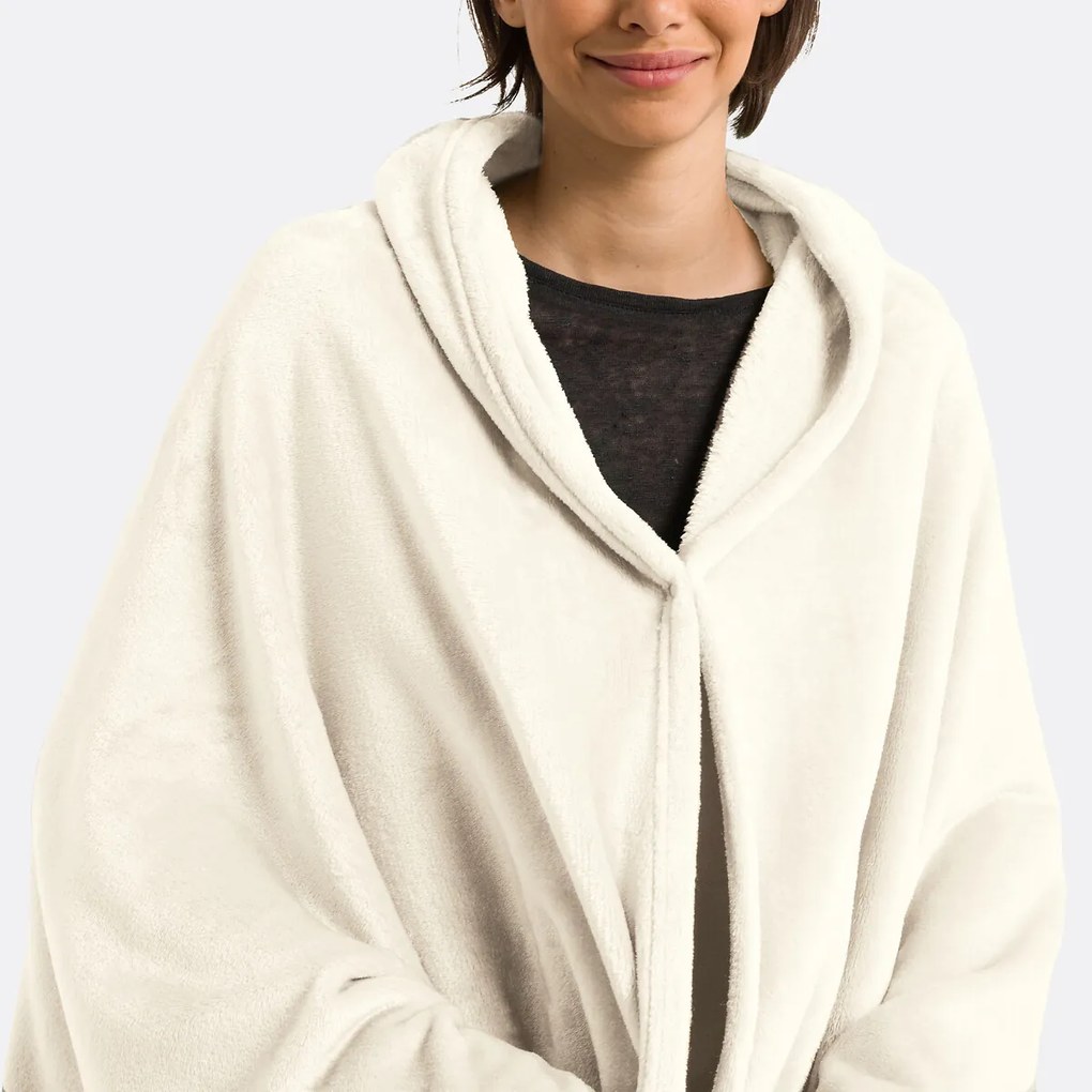 Fleece plaid met mouwen, recycled polyester, Javi