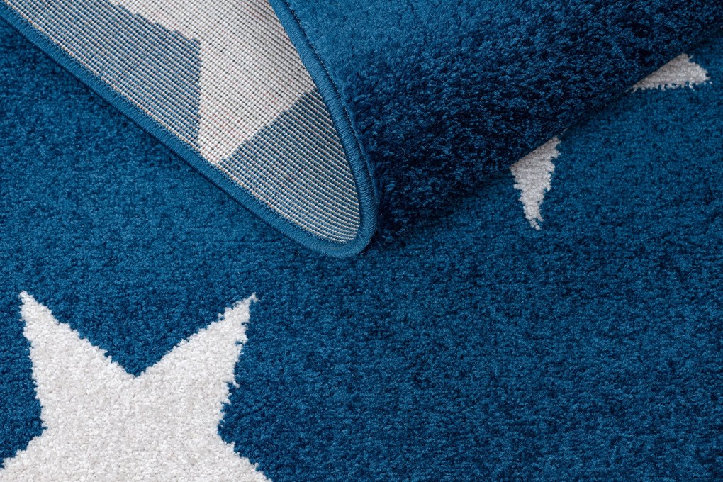 Tapijt SKETCH ROND - FA68 blauw /wit - Sterretje