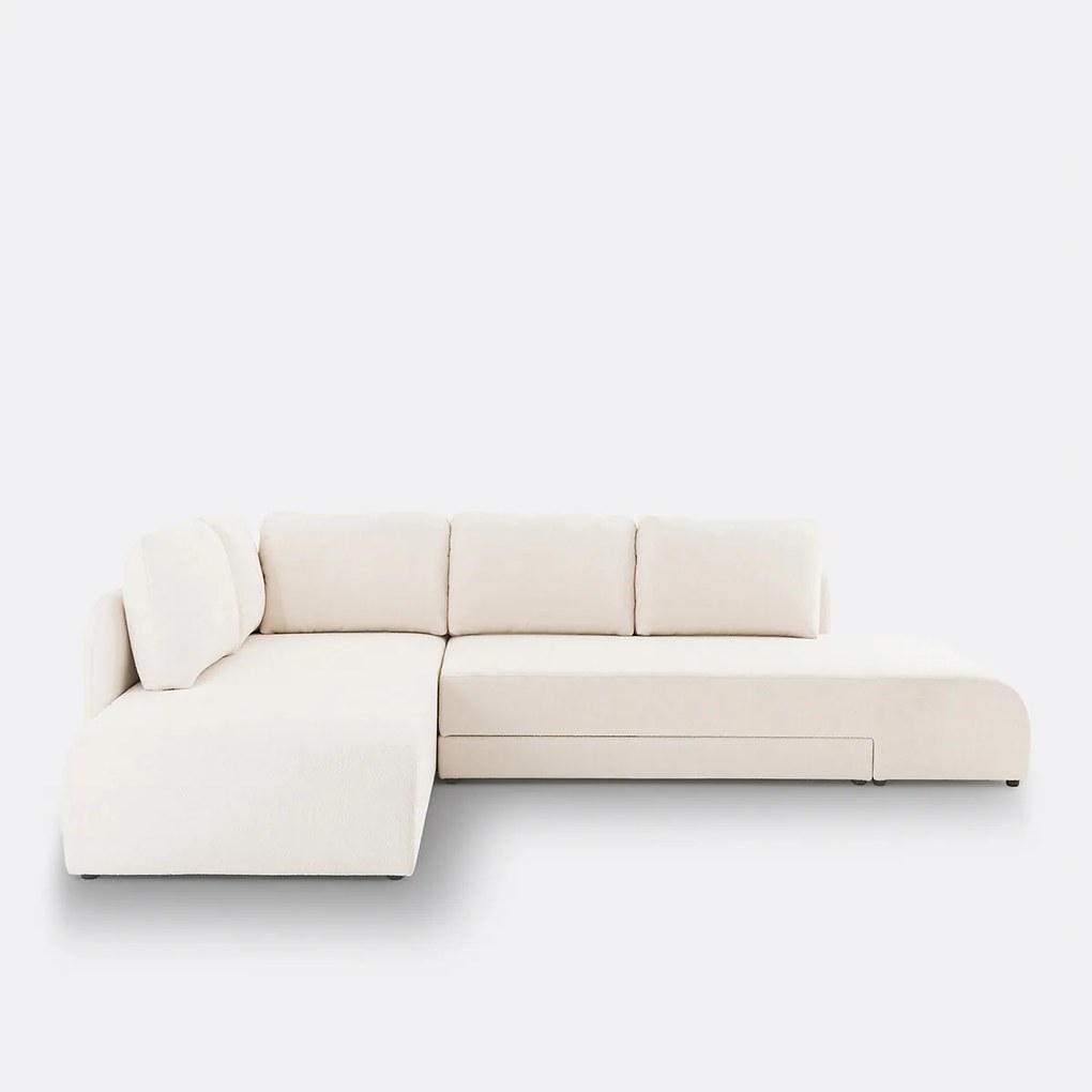 Omvormbare hoekbank in bouclette, Gina