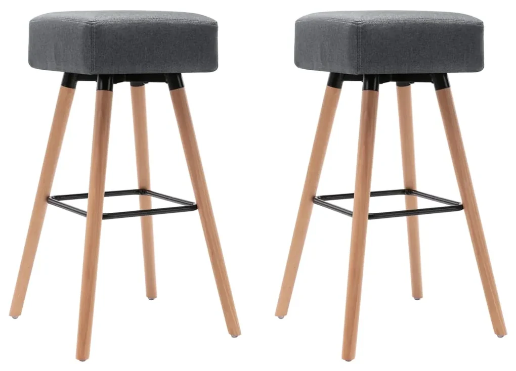 vidaXL Barstoelen 2 st stof lichtgrijs