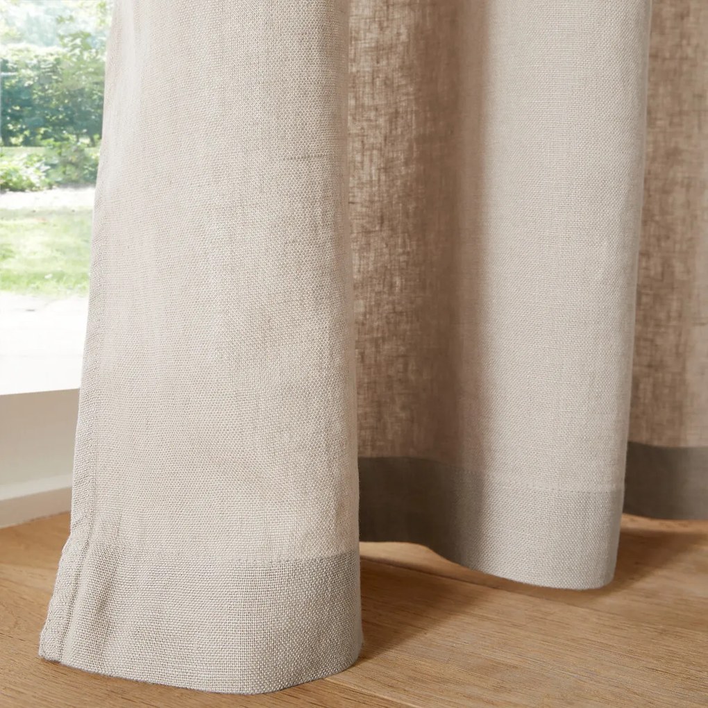 Linnen gordijn afgewerkt met verdekte lussen, Elba