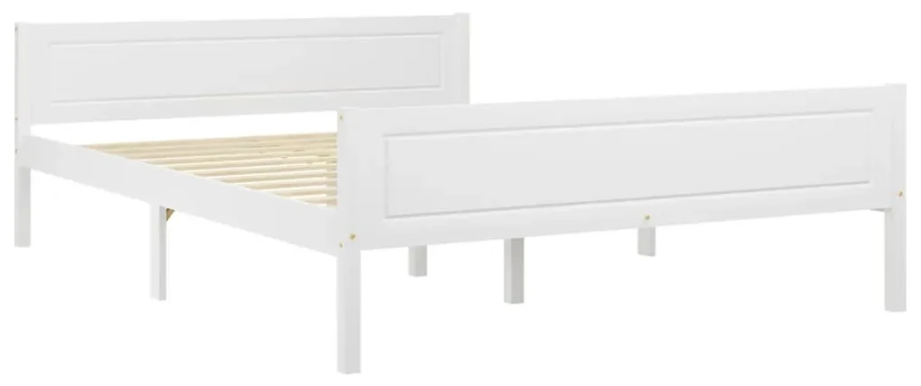 vidaXL Bedframe massief grenenhout wit 140x200 cm