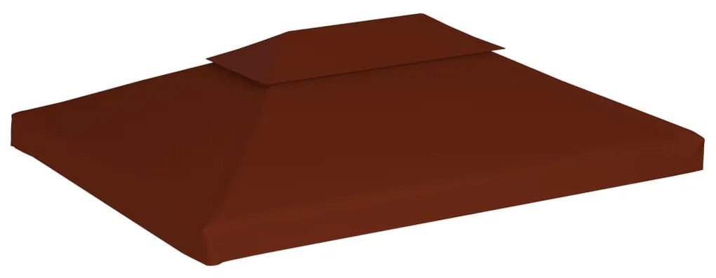 vidaXL Prieeldak 2-laags 310 g/m² 4x3 m terracottakleurig