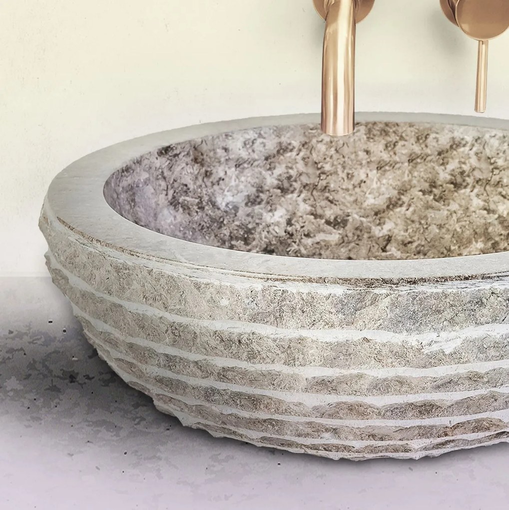 Sanigoods Eliza waskom rond 35x15cm grijs