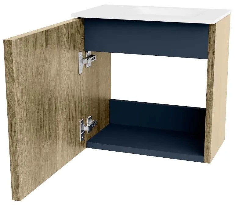 Mondiaz Joya 40cm toiletmeubel dusk met wastafel faye rechts zonder kraangat talc