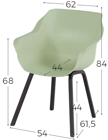 Set van 4 - Hartman Sophie Element dining armstoel - French green