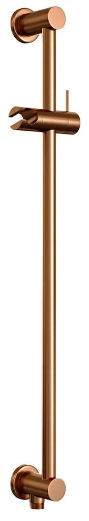 Brauer Copper Carving thermostatische inbouw regendouche met 3 standen handdouche, plafondarm, glijstang en hoofddouche 20cm set 71 koper geborsteld PVD