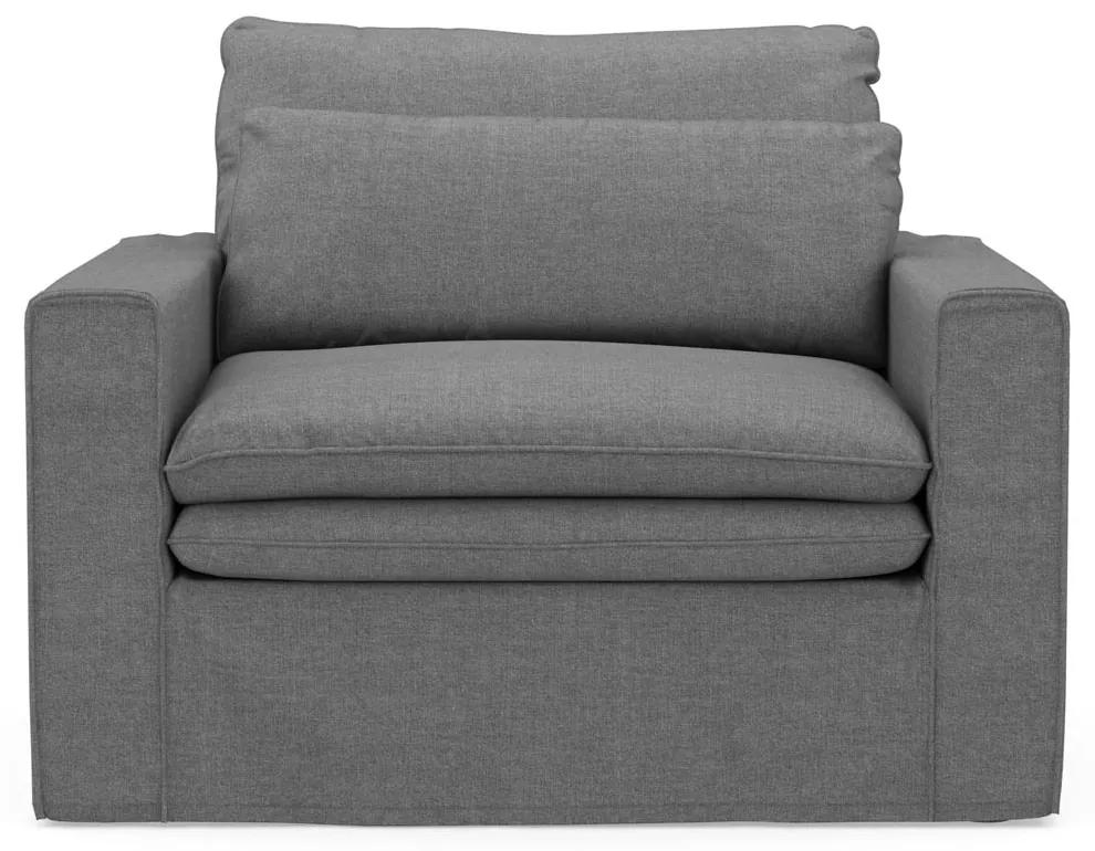 Rivièra Maison - Continental Love Seat, washed cotton, grey - Kleur: grijs