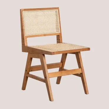Eetkamerstoel Van Essenhout En Rotan Lali Ash Brown - Sklum