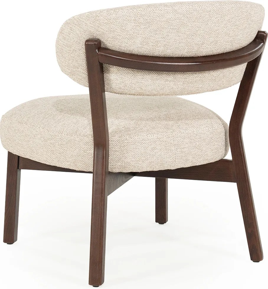 Eleonora Mikky Design Fauteuil Walnoot En Taupe Stof