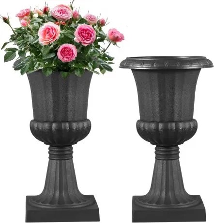 VEVOR Plastic Bloempotstandaard, 25 x 42 cm, 2-pack, Bloempot, Bloemschaal, Zwarte Bloempotten, voor Veranda, Bruiloft, Feest, Huis, Podium, Balkon, Terrasdecoratie