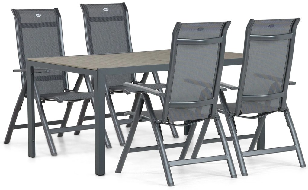 Tuinset 4 personen 160 cm Aluminium/textileen Grijs Hartman Alice/Solare