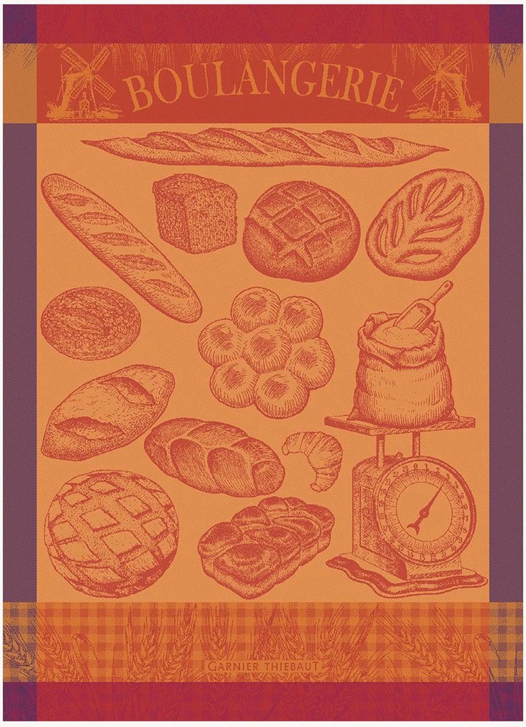 Jacquard theedoeken Boulangerie Moulin Ambre, 4-delig