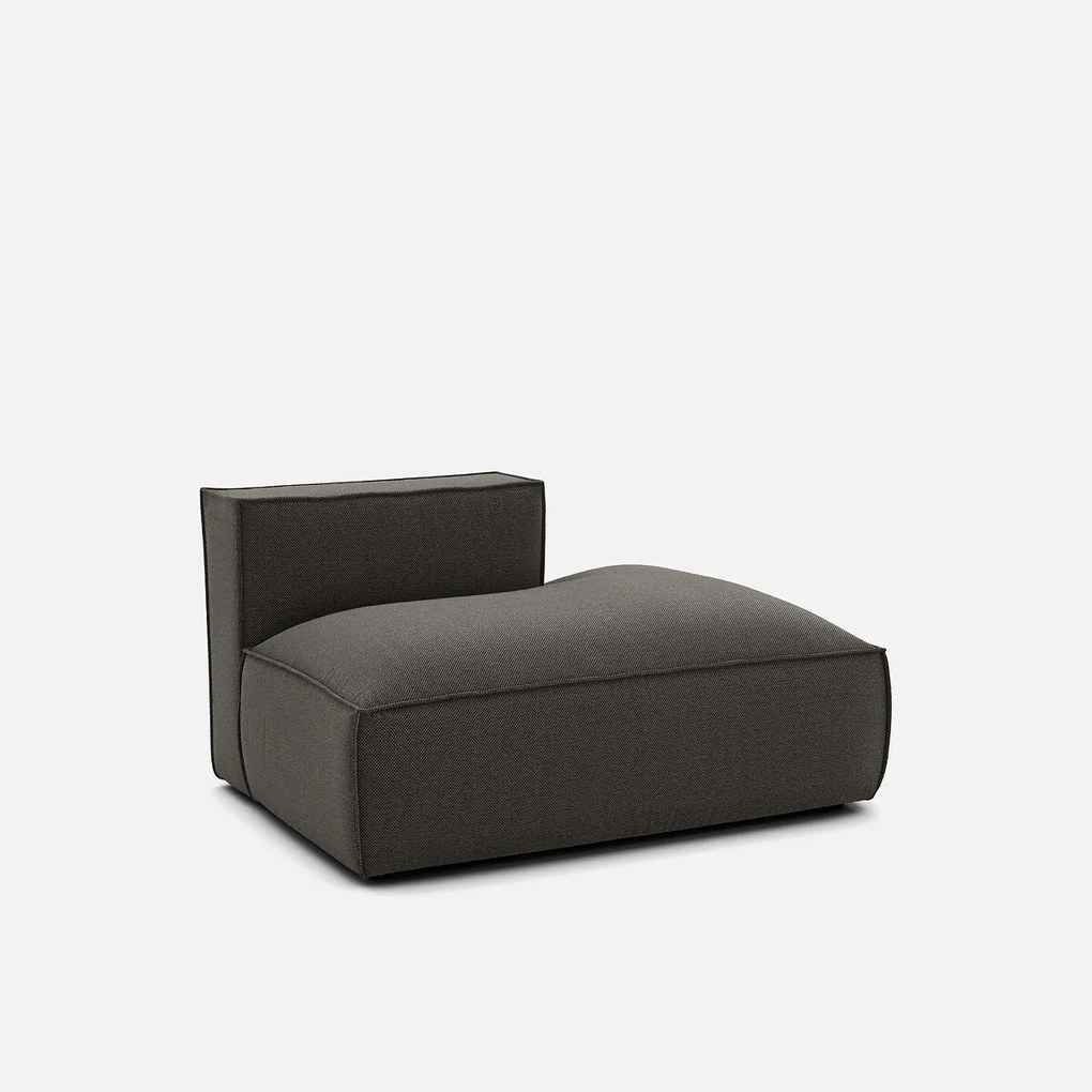 Rechts chaise longue-element voor modulaire bank, in structuurstof, Seven