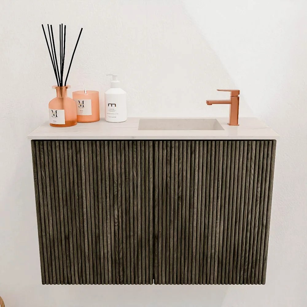 Mondiaz Joya DLux 60cm toiletmeubel shadow met wastafel faye rechts 1 kraangat meli