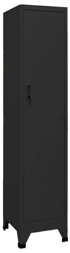 vidaXL Lockerkast 38x45x180 cm staal zwart