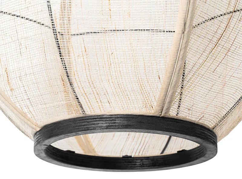 Stoffen Oosterse hanglamp bruin 46 cm - RobOosters E27 ovaal Binnenverlichting Lamp