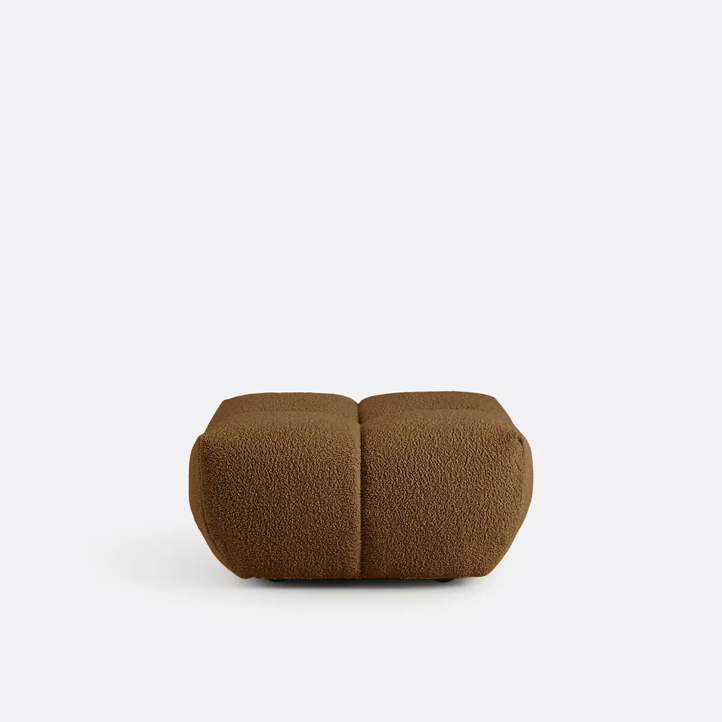 Poef, dikke bouclé stof, L83 cm, Nuria